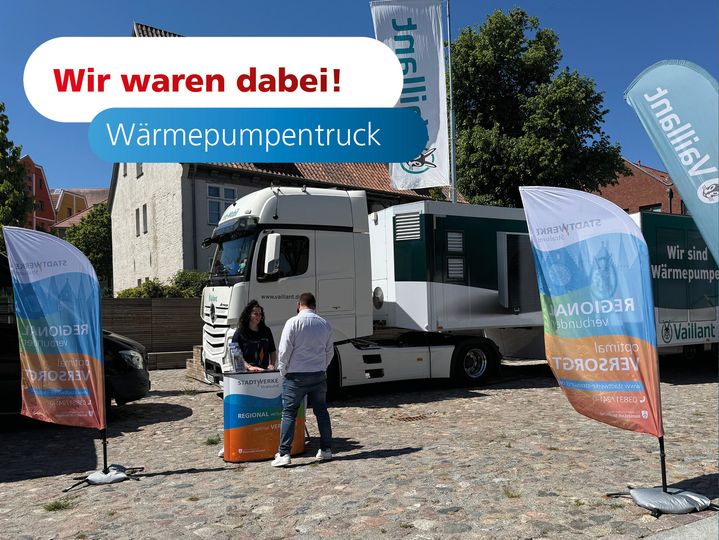 Am 20. und 21. Mai machte der Wärmepumpen-Informations-Truck Halt auf dem Fischmarkt in Stralsund – und stieß auf reges Interesse - unter dem Motto „Gemeinsam die Zukunft der Heiztechnik gestalten“.