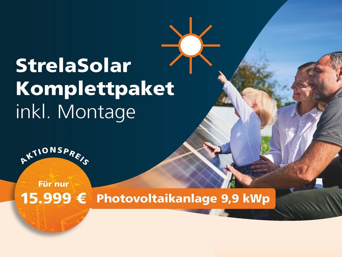 PV-Anlage. Photovoltaik zum Sonderangebot von den Stadtwerken Stralsund
