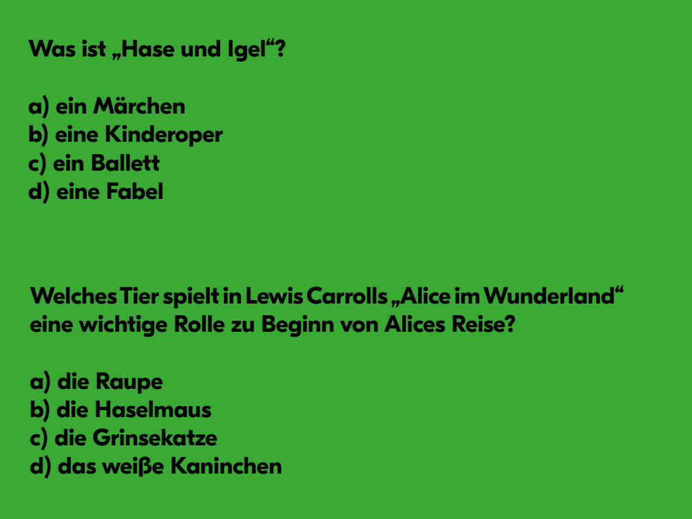 Theaterquiz Hase und Igel