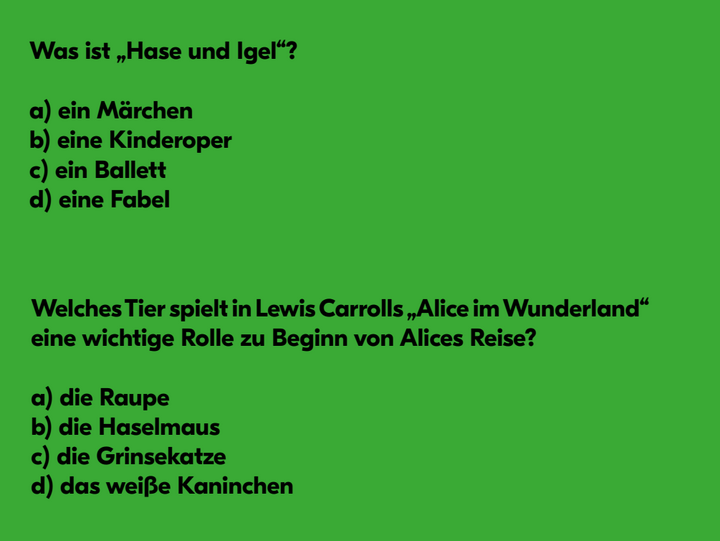 Theaterquiz Hase und Igel
