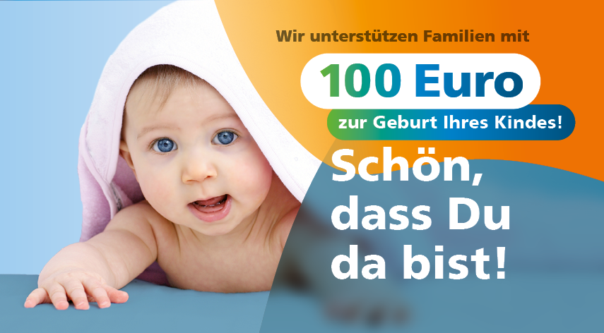 100 EUR Babybegrüßungsgeld – Stadtwerke Stralsund unterstützen junge Familien in Vorpommern-Rügen mit einem Willkommensgeschenk.