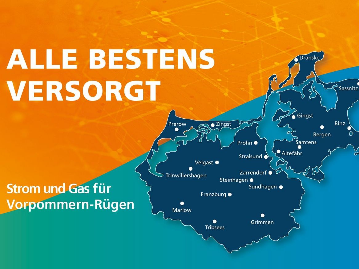Strom und Gas für Vorpommern-Rügen - Karte