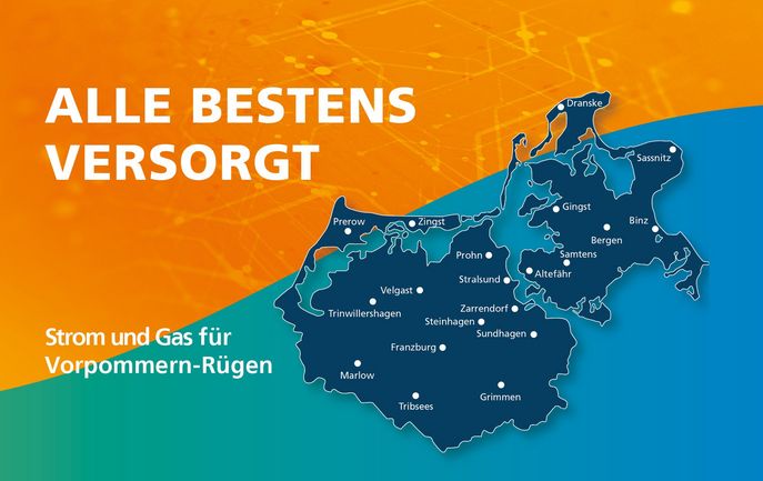 Strom und Gas für Vorpommern-Rügen - Karte