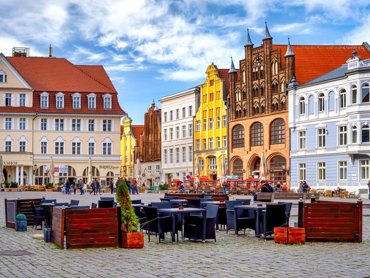 Der Alte Markt in der wunderschönen Hansestadt Stralsund.