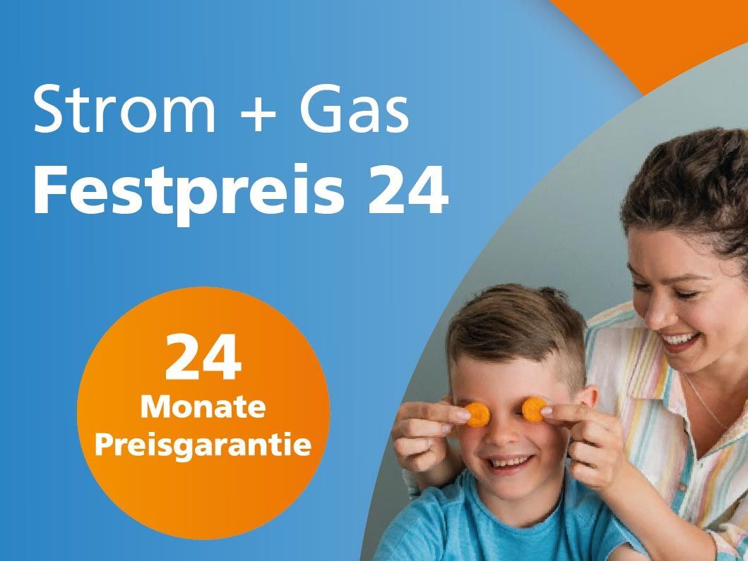 Familie freut sich über Strompreise mit Preisgarantie für 24 Monate.