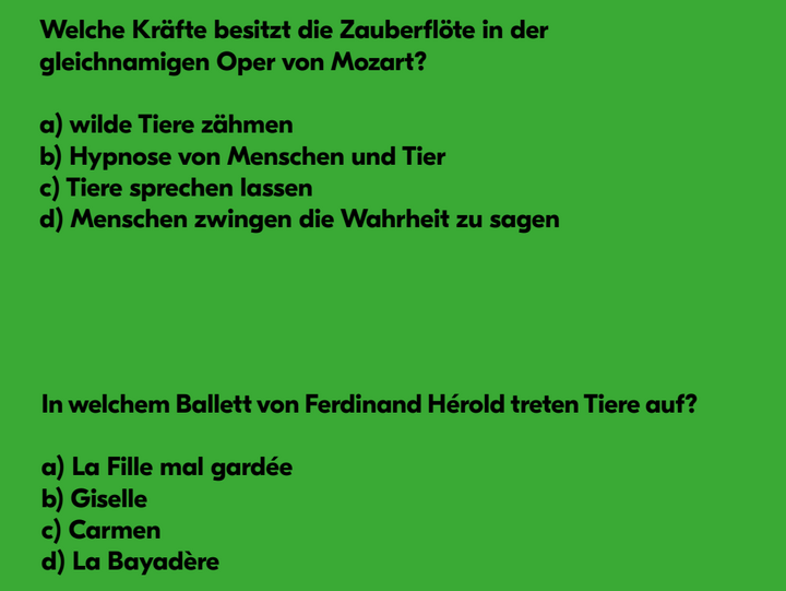 Theaterquiz Zauberflöte