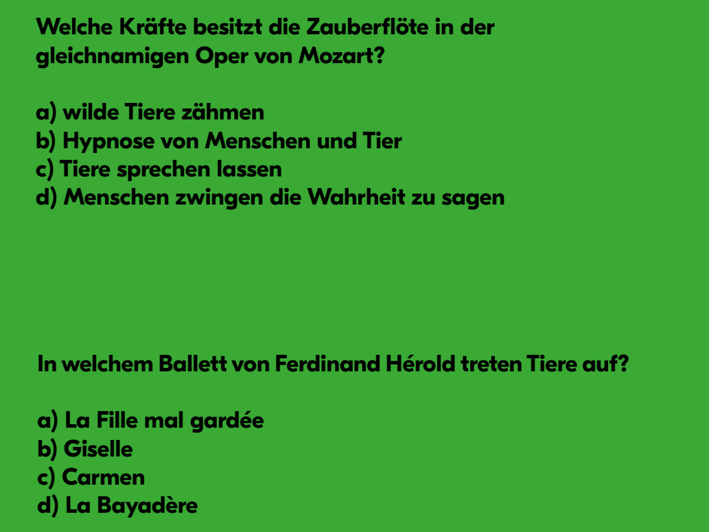 Theaterquiz Zauberflöte