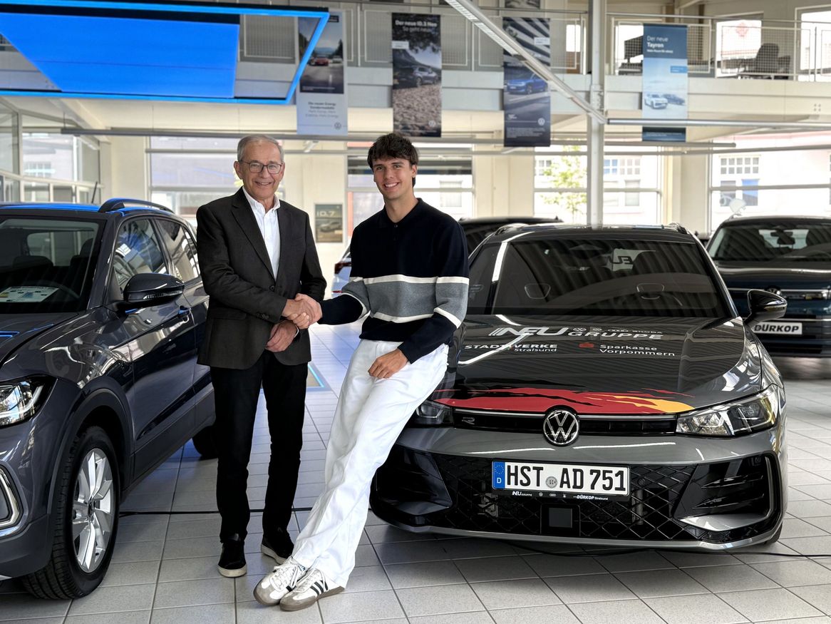 Neu Gruppe sponsert VW Passat für Vizeweltmeister im Rudern, Ole Hohensee