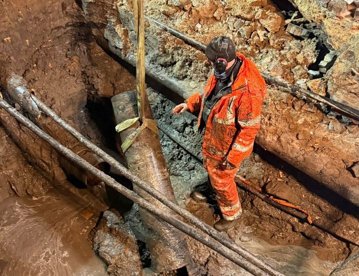 Die Stadtwerke Stralsund bei Eis und Schnee im Einsatz.