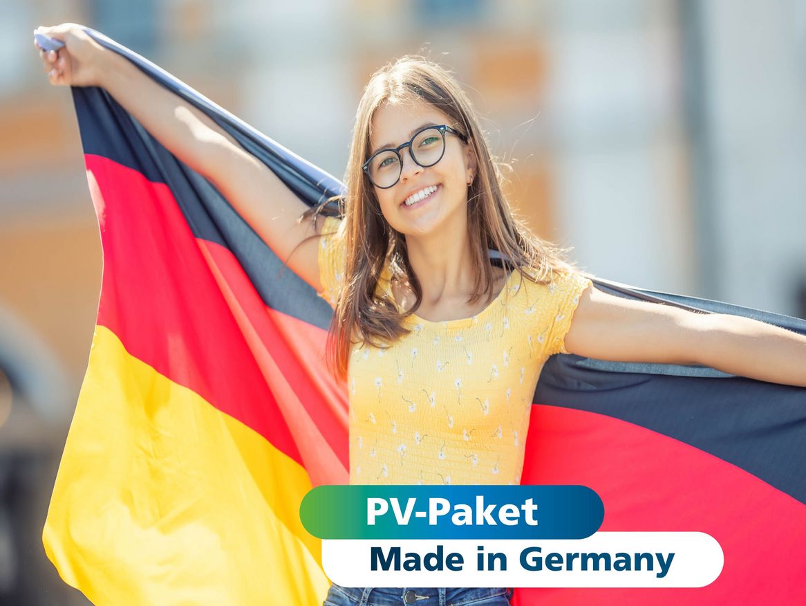 Mädchen mit Deutschlandfahne - PV-Komplettpaket Stadtwerke Stralsund