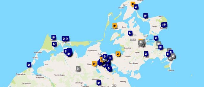 Ladepunkte für Elektroautos der Stadtwerke Stralsund für Vorpommern-Rügen