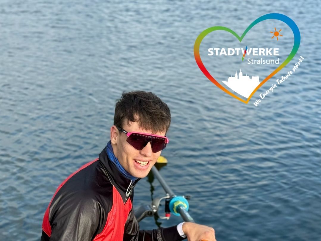 Die Stadtwerke Stralsund unterstützen Ruderer Ole Hohensee auf seinem Weg zu Olympia 2028.