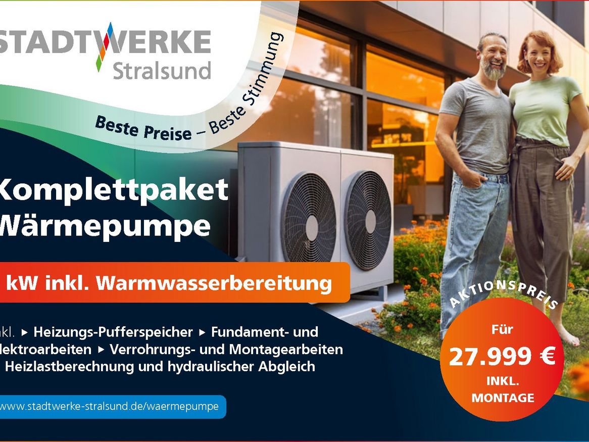 Wärmepumpe Komplettpaket für 27999 Euro
